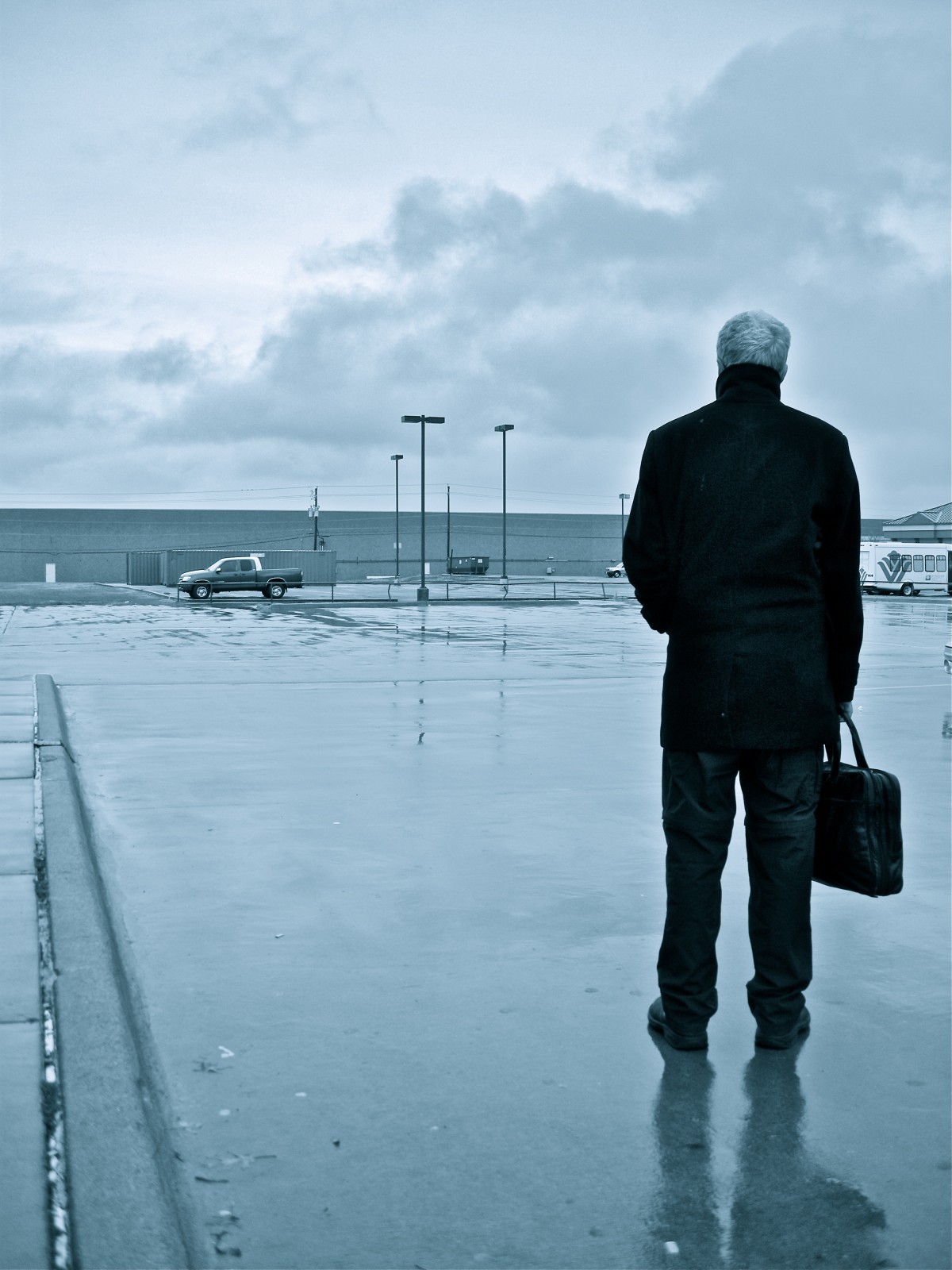 Mike Grigsby arriving in Texas in 2009 to embark on the research for what was to be his last film, We Went to War. Photograph by Rebekah Tolley.